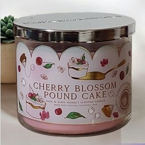 Bath & Body Works Cherry Blossom Pound Cake Candle 3 Wick
